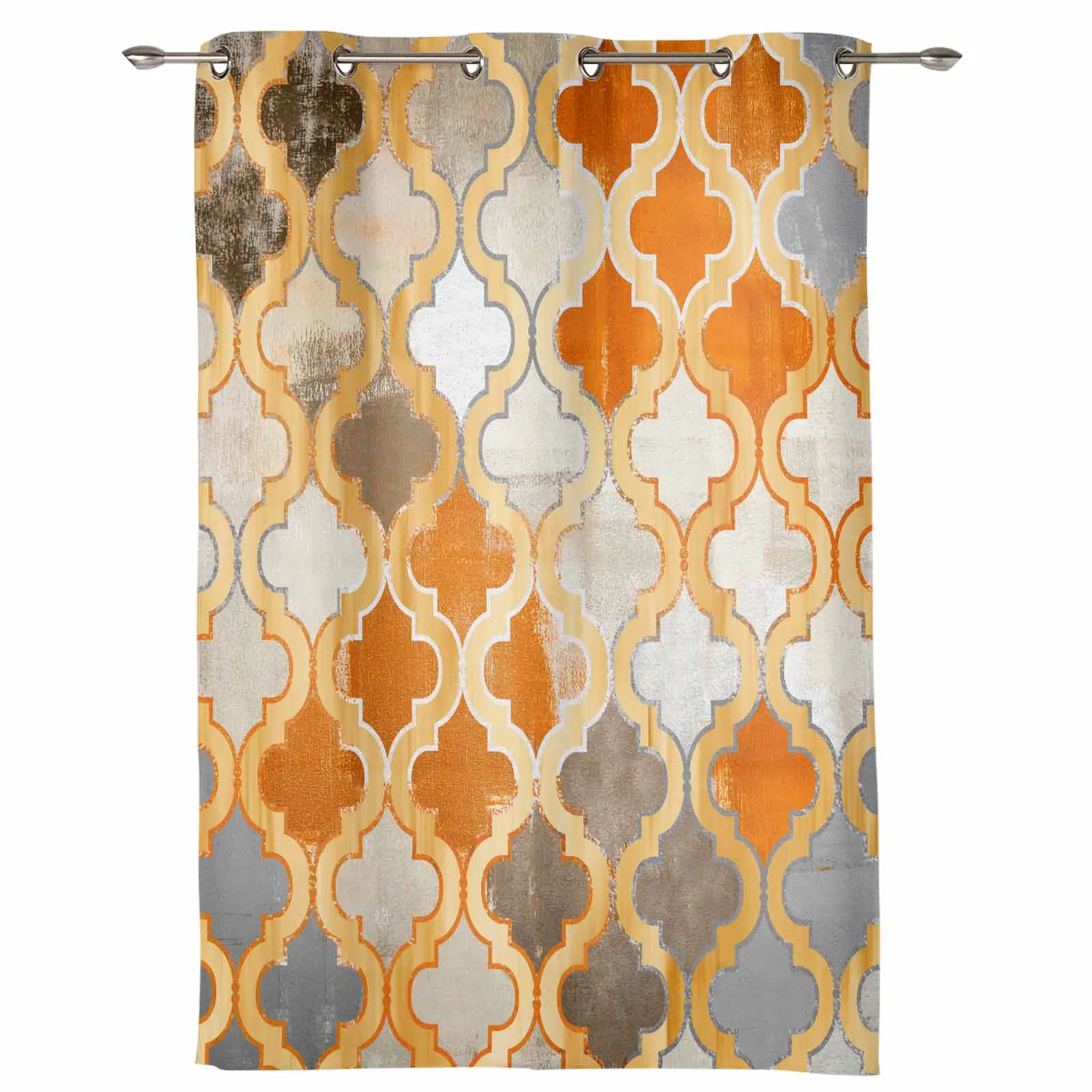 Painted Mottled Modern Morocco Indoor Bedroom Kitchen Curtains Living Room Luxury Drapes Large Curtains Window Treatments