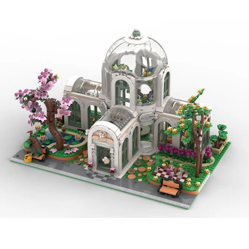 Middeleeuwse Serie Botanische Tuin Modulair Met Stoep Bouwsteen Diy Model MOC-152344 Collectie Experts Puzzelstenen Speelgoed