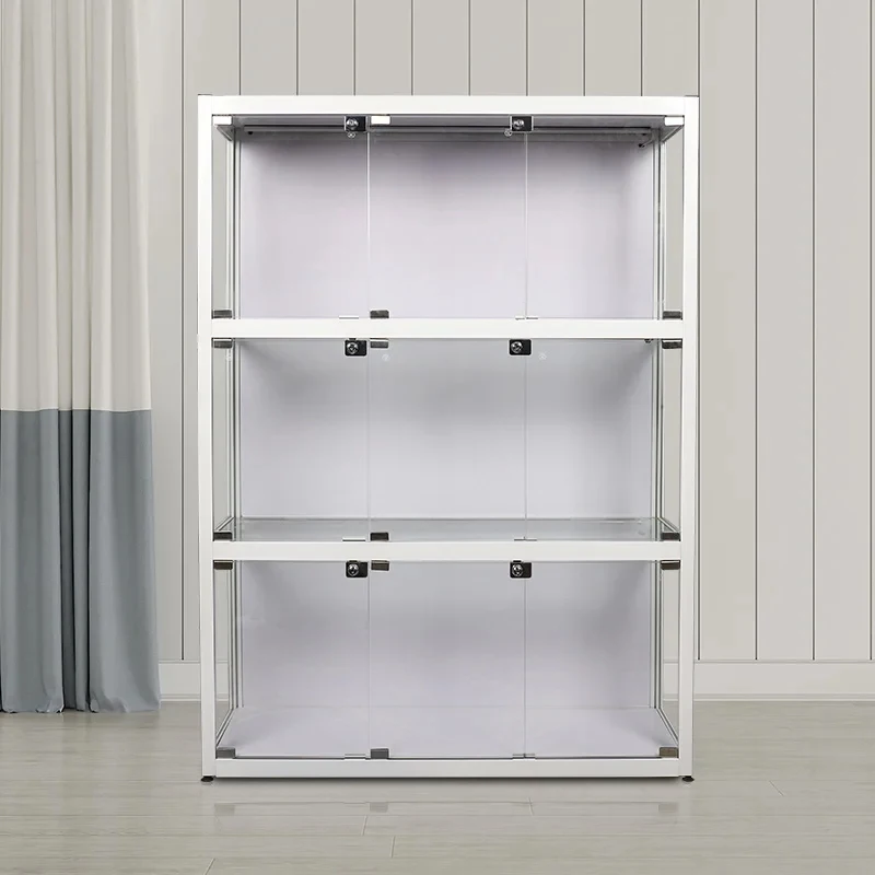 custom.LED Jewelry Counter Display Showcase with Tempered Glass Retail Shelving & Jewelry Rack
