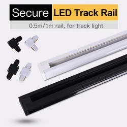 LED Track Light Rail 0.5M 1M Aluminum 2 Wire Electrified Rails With Spots Led Track Lamp Rail Track Lighting For Store Home