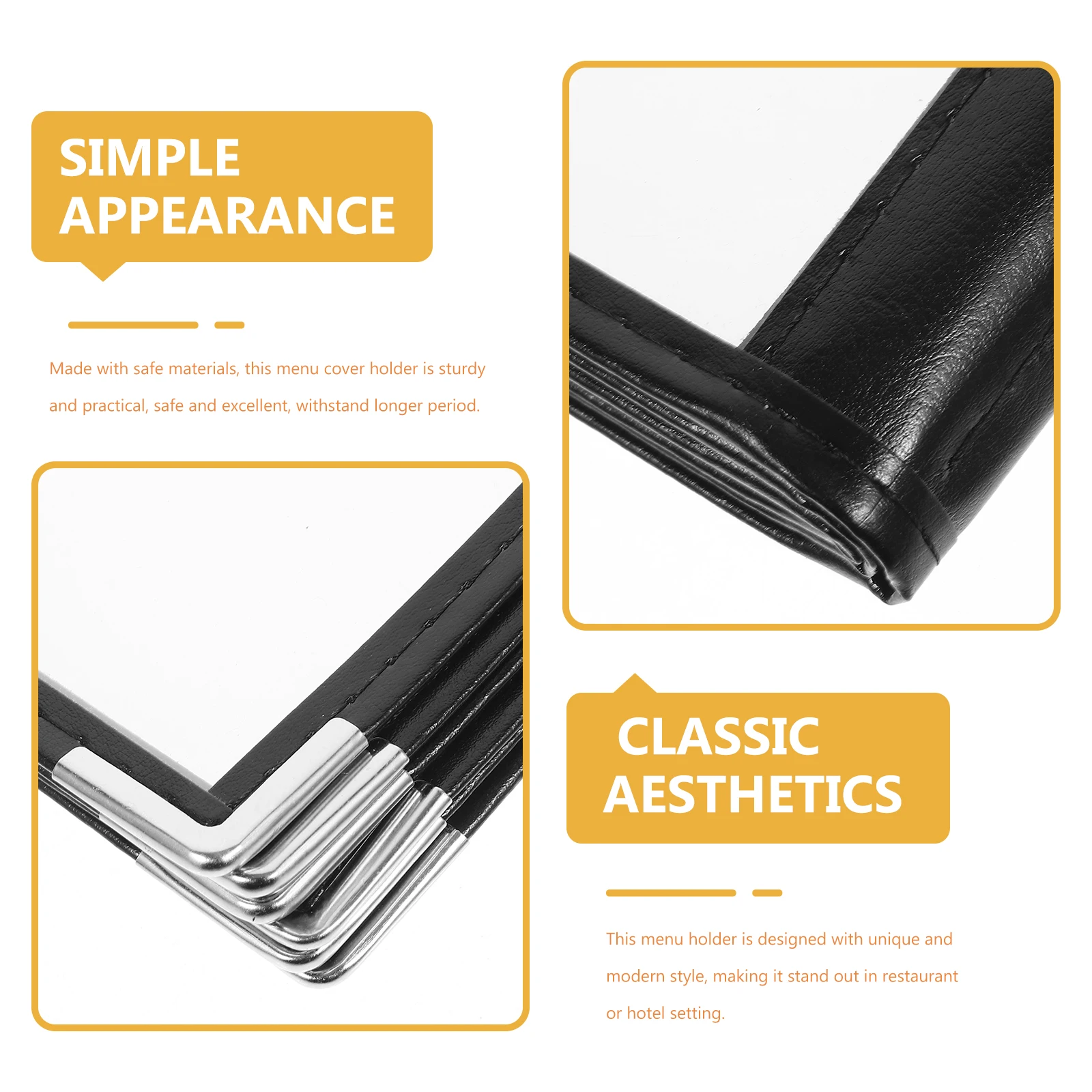 

Menu Folder Holder Cover Book for Restaurant Commercial Holders List Bars Hotel Multi Pages Sturdy Practical Safe Material