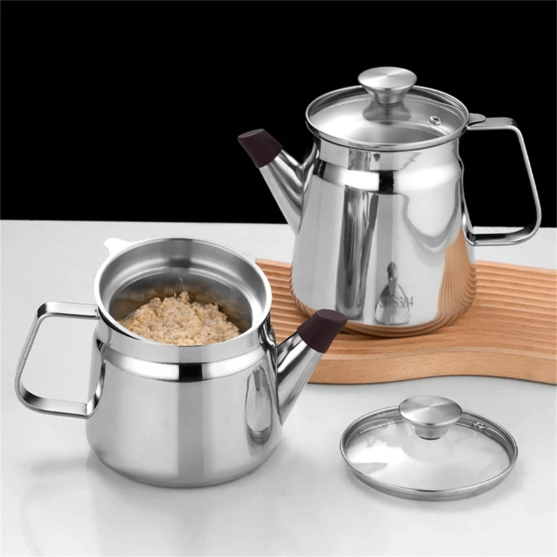 

Functional Filter Pots for Kitchen Use Practical Greases Container Durable Stainless Steel Bacons Greases Container