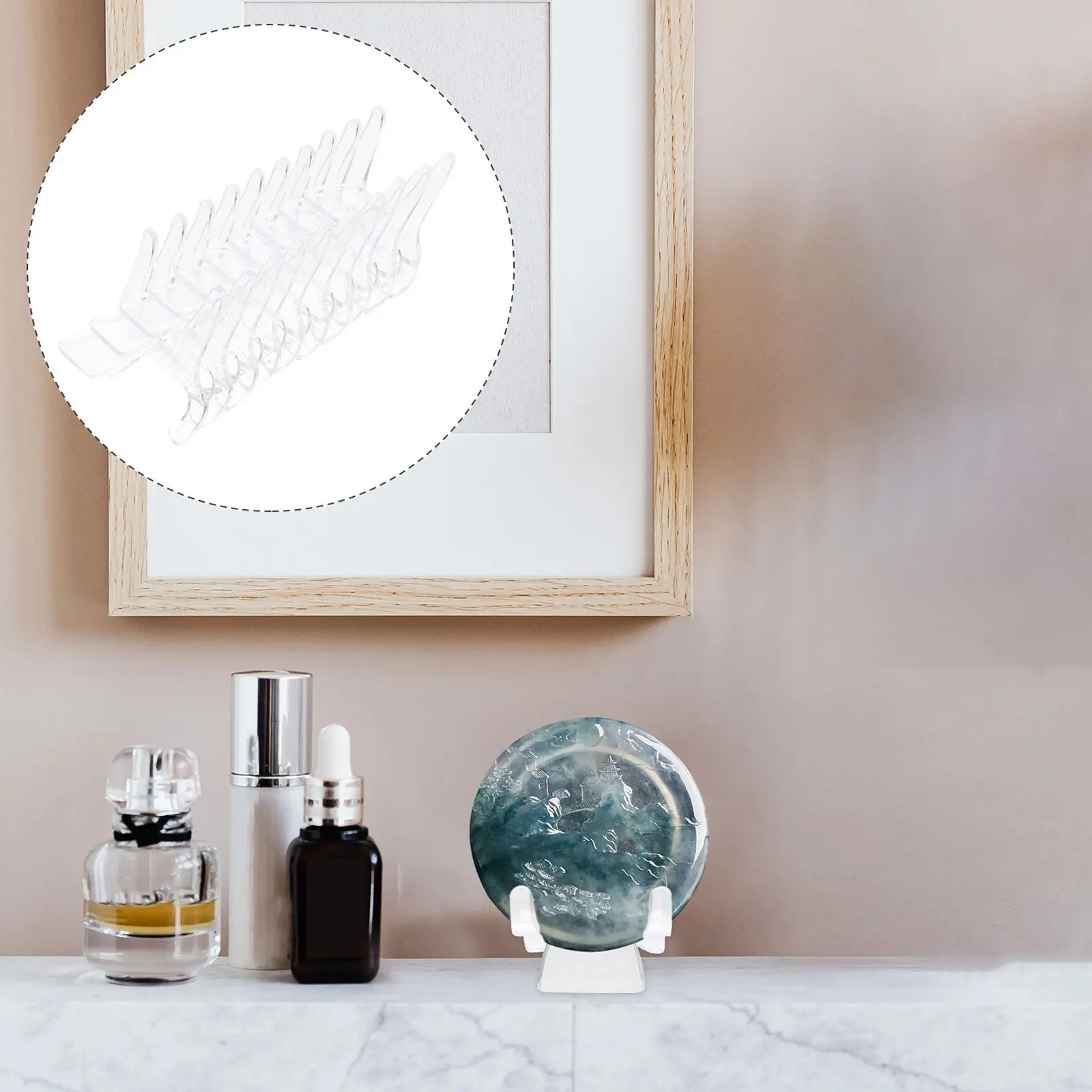 

10Pcs Premium Acrylic Jade Ware Display Holder Bracelet Stand Jewelry Organizer Rack Compact Lightweight for Desk Showcase