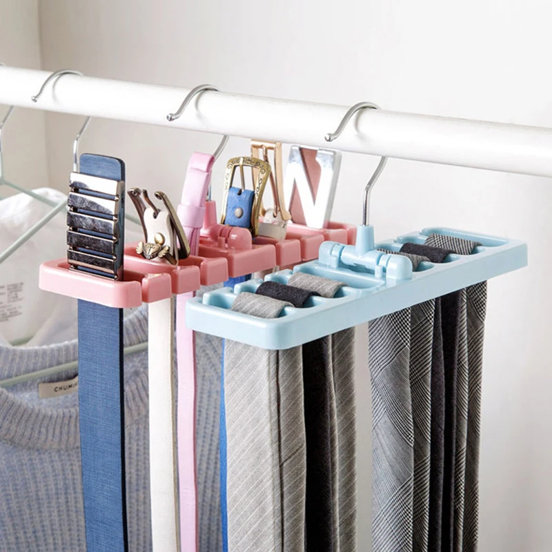 

Belt Storage Rack Rotatable Multifunctional Organizer Shelf Hanging Tie Rack Belt Closet Organizer Save Space Holder Accessories