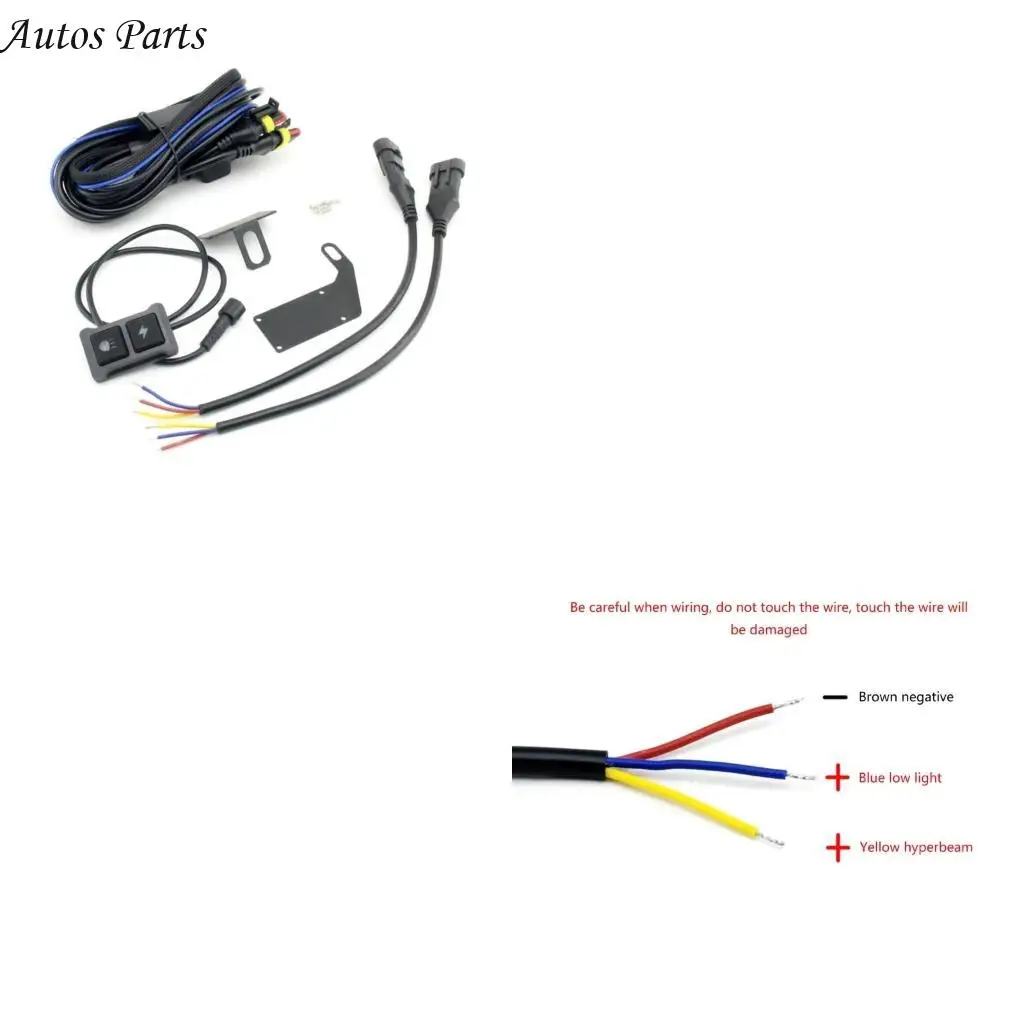 

57BA Motorbike LED Fog Light Wiring Harness Cable Relays Wire Switch High And Low Beam with Flash Controller