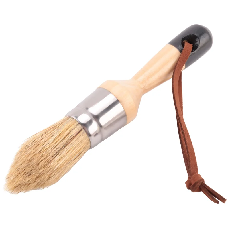 

AA49 8 шт. кисть для мебели с мелом и воском, маленькая круглая овальная кисть с натуральной щетиной для рисования или вощения