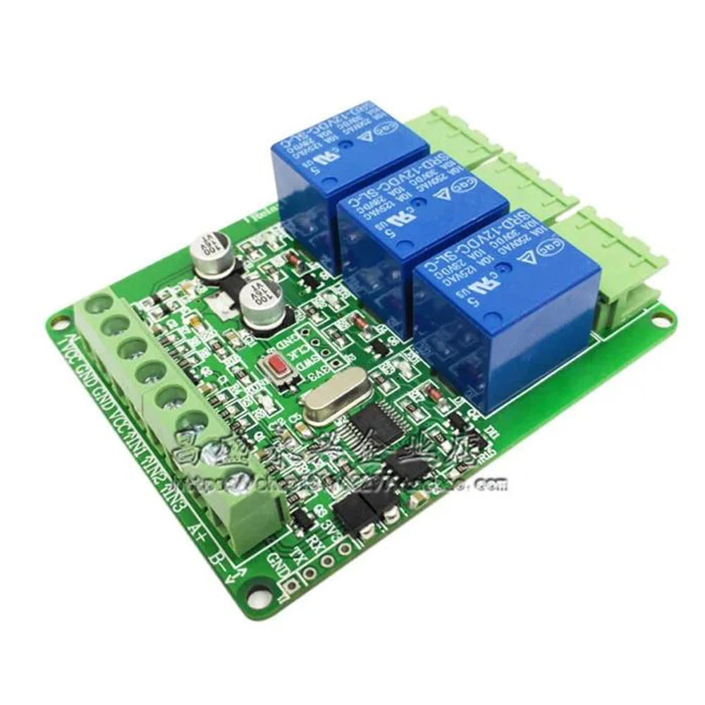 

MODBUS-RTU 3-way Network Relay Module RS485/TTL Communication Remote Control Secondary Development