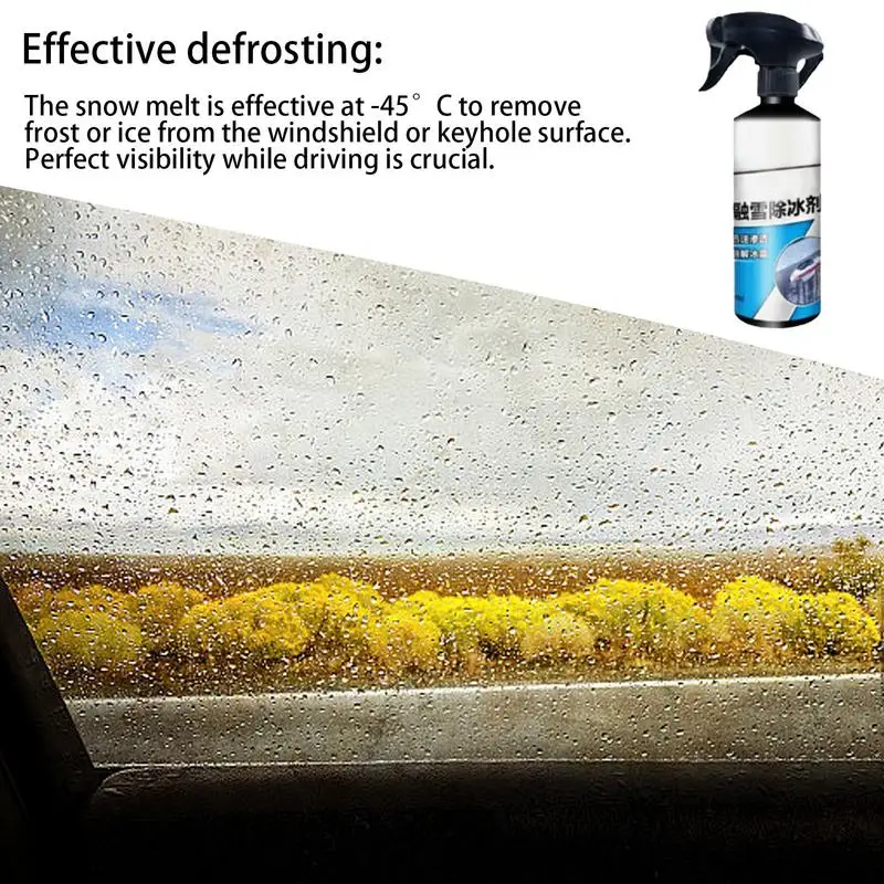 Car Deicer Spray 500ml Effecient Deicer Spray For Car Effective Defroster Spray Fast Acting Car Supplies For Winter Cold