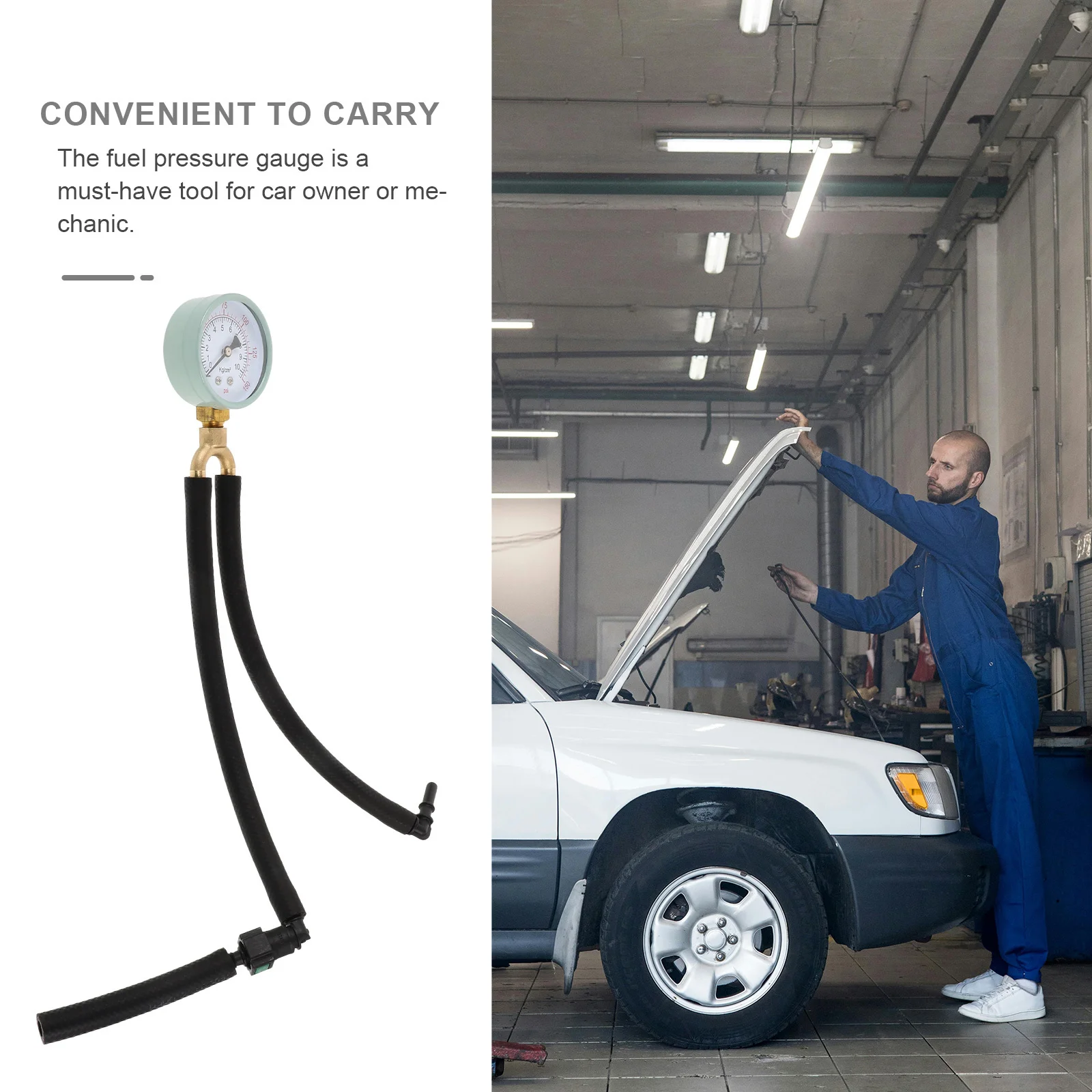 Fuel Pressure Gauge for Automotive Use High Precision Pressure Meter Easy to Use Car Maintenance Tool Multi-Function