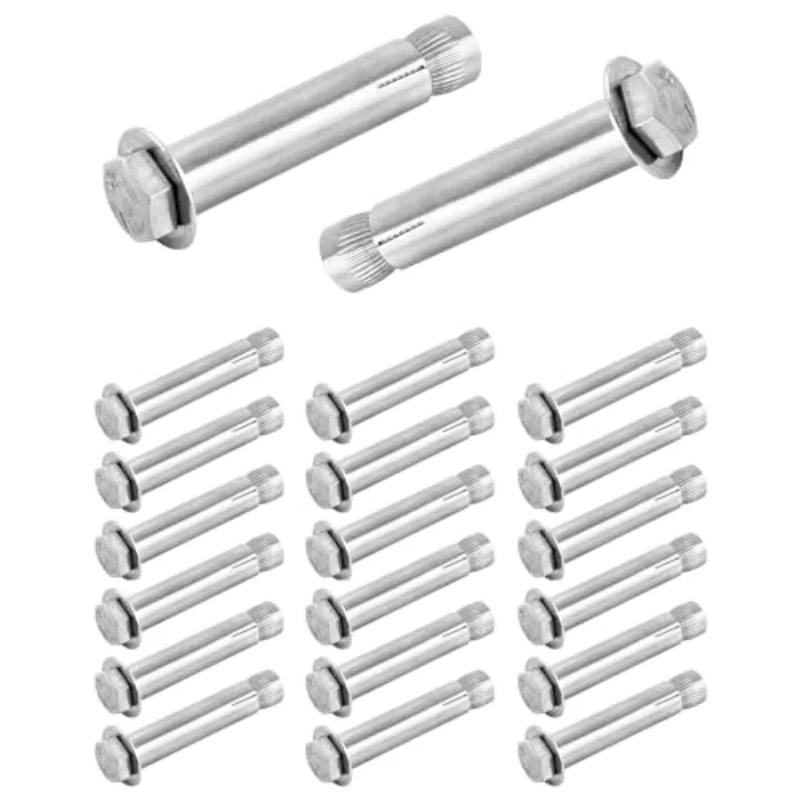 

304 Stainless Steel Eerl Hex Expansion Bolts M8x60mm 20 Pcs AntiCorrosion Metal Bolt for Corete and Masonry Aho