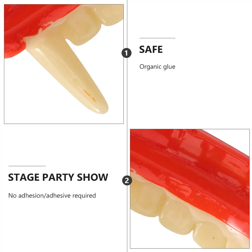 

2 Pcs Vampire Fangs Fake Teeth Creepy Braces Masquerade Resin Funny Model Cosplay False Halloween