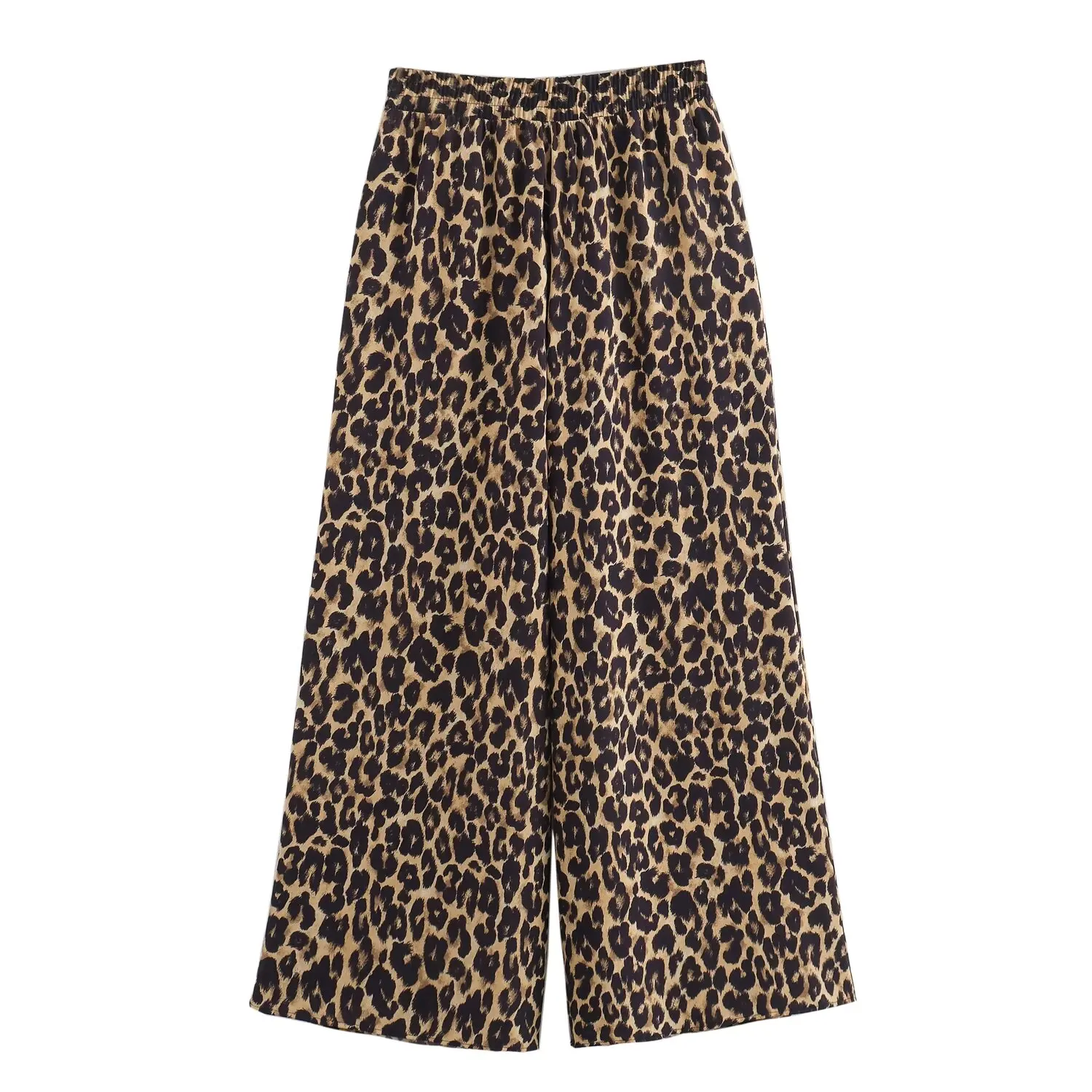 2024 ZAR4 Summer New Women\'s versatile and fashionable animal print asymmetrical top and pants set