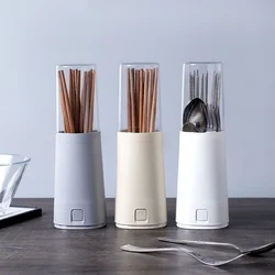 Japanese Chopsticks Holder Cutlery Storage Box with Lid Tableware Box Dust Drain Rack Chopstick Cage Kitchen Hone Drying Tools
