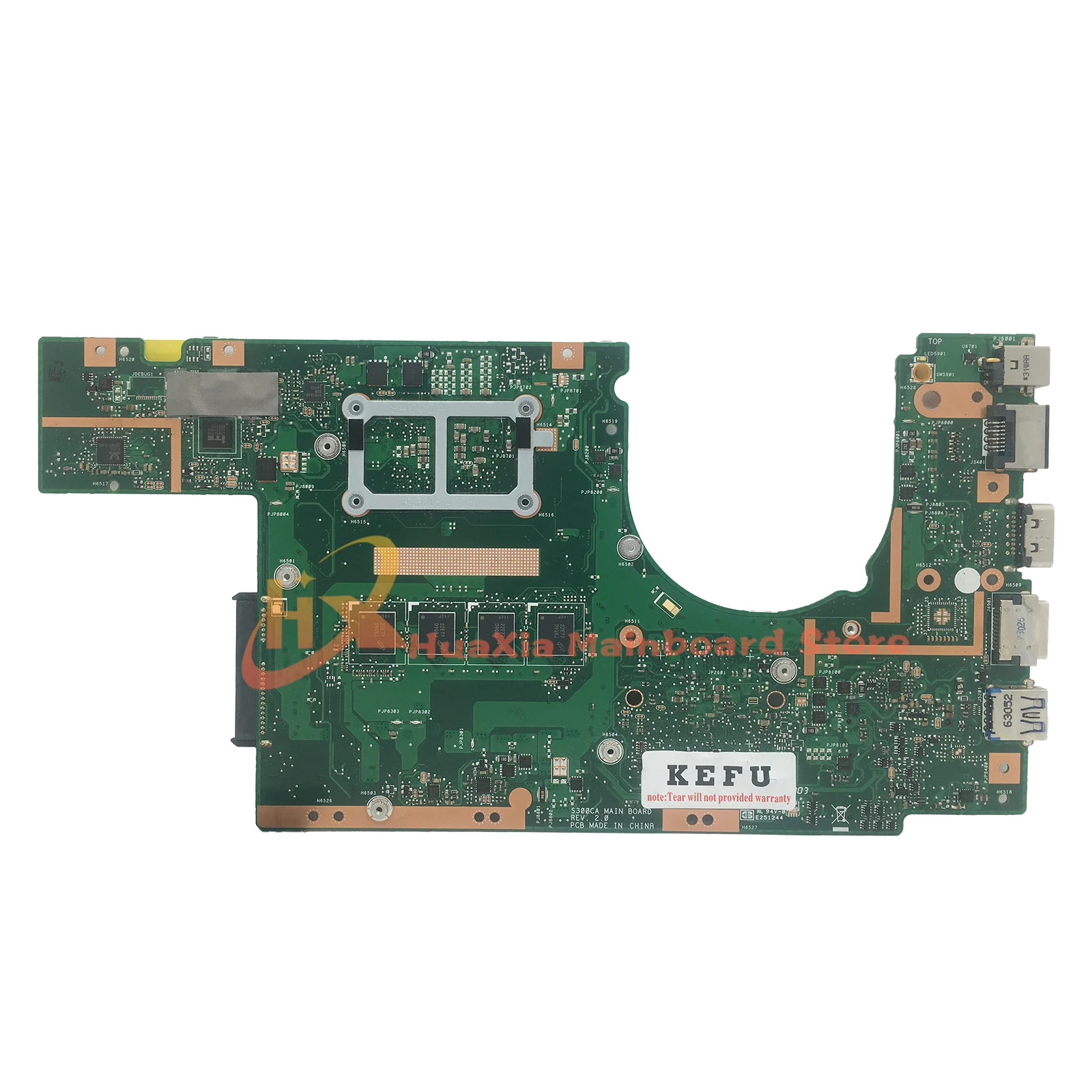 KEFU Notebook Mainboard For ASUS Vivobook S300CA S300C S300 Laptop Motherboard i3 i5 i7 4GB/RAM MAIN BOARD TEST OK