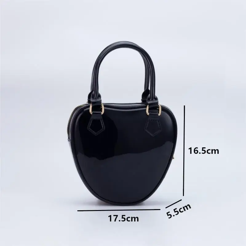 Simple PVC Mini Peach Heart Crossbody Shoulder Bags Summer Chain Women Top Handle Bags Fashion Jelly Handbags for Party Evening