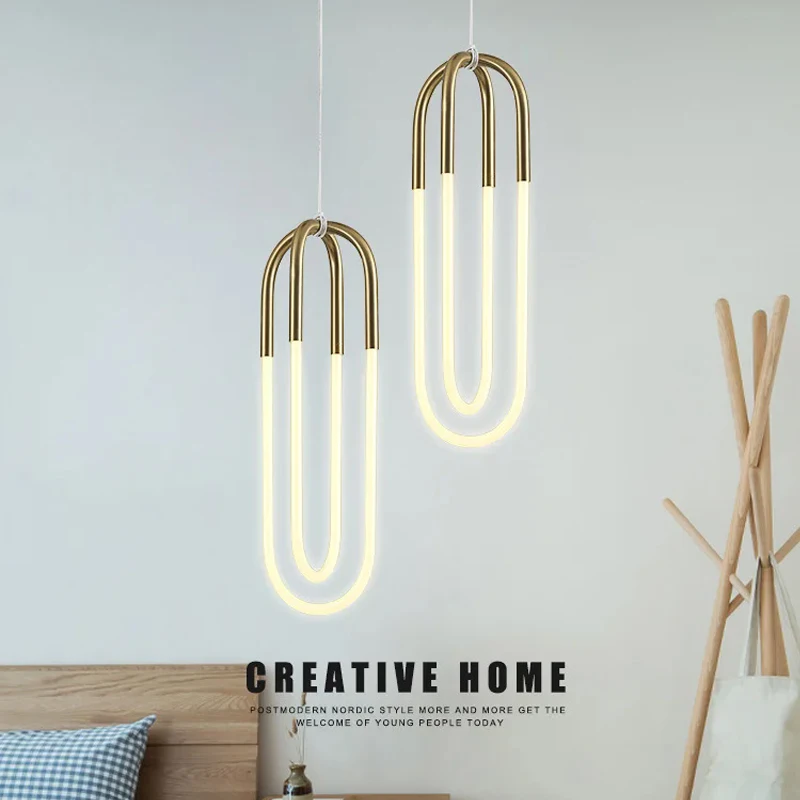 Tubes Modern ceiling pendant light lamps bedside art metal hanging lamp living room restaurant lighting fixtures salon bedroom