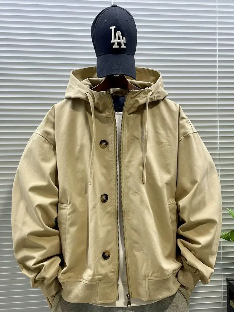 

Мужская толстовка-куртка High Street Fashion: повседневная, свободного кроя, для работы, весна-осень, высокое качество, теплая, спортивная, на молнии