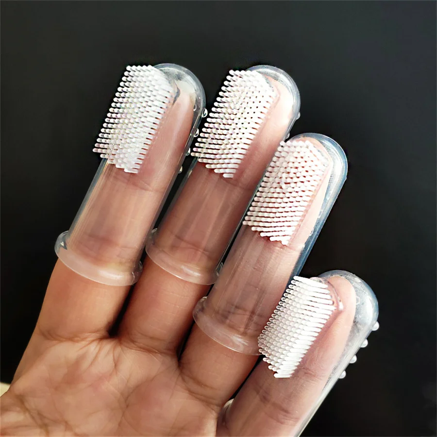 Soft Cat Toothbrush Silicagel Pet Supplies Pet Finger Toothbrush Teddy Dog Brush Tartar Teeth Care Tool Dog Teeth Cleaning