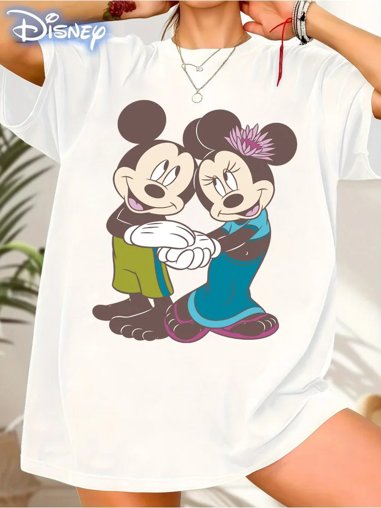

Disney Vintage Mickey and Friends Print T-Shirt Pure Cotton Soft Vintage Mickey Mouse Donald Duck Minnie Mouse Couple Tops