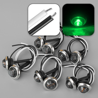 Universal 10Pcs 12V-24V Green Round Mini Side Marker Light Bullet Lamp LED for Car Truck Trailer Boat Bus Lorry Van Caravan