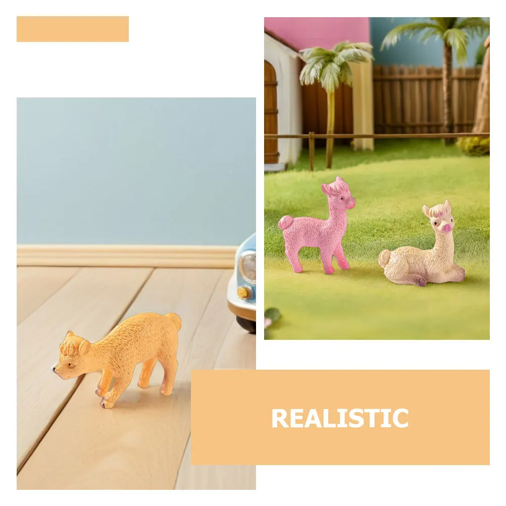 Animal Miniature en résine d'alpaga, 20 pièces, pour jardin féerique, maison de poupée, plantes en pot, décor d'étagère de bureau, ornement de Simulation d'alpaga