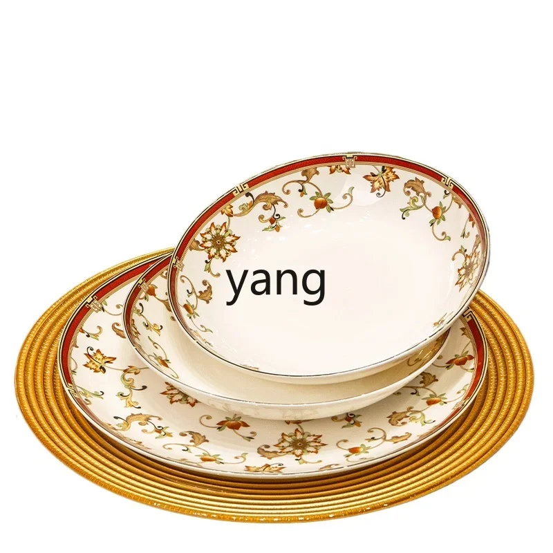 

ZL Jingdezhen Dish Set Household high-end light luxury high-value bone china
