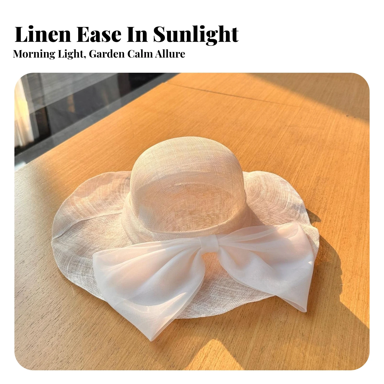 Wide-Brim Sun Hat UPF 50+ Sun Hat with Bow Comfortable Adjustable for Women, Garden Party, Beach