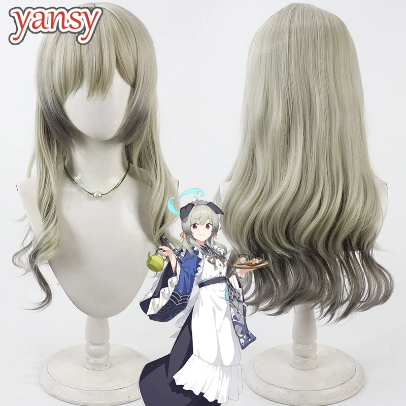 yansywig-synthetic-hair-satohama-umika-cosplay-wigs-game-blue-archive-satohama-umika-60cm-wavy-mixed-gray-wig-heat-resistant