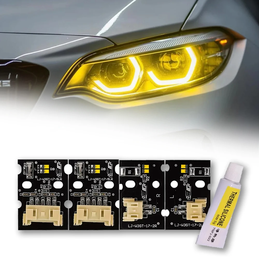 ชุดไฟ LED borads 2ดวงสำหรับรถ BMW M2 F87 M2C รถมอเตอร์ไซด์สีเหลืองมะนาว lampu Jalan กลางวัน