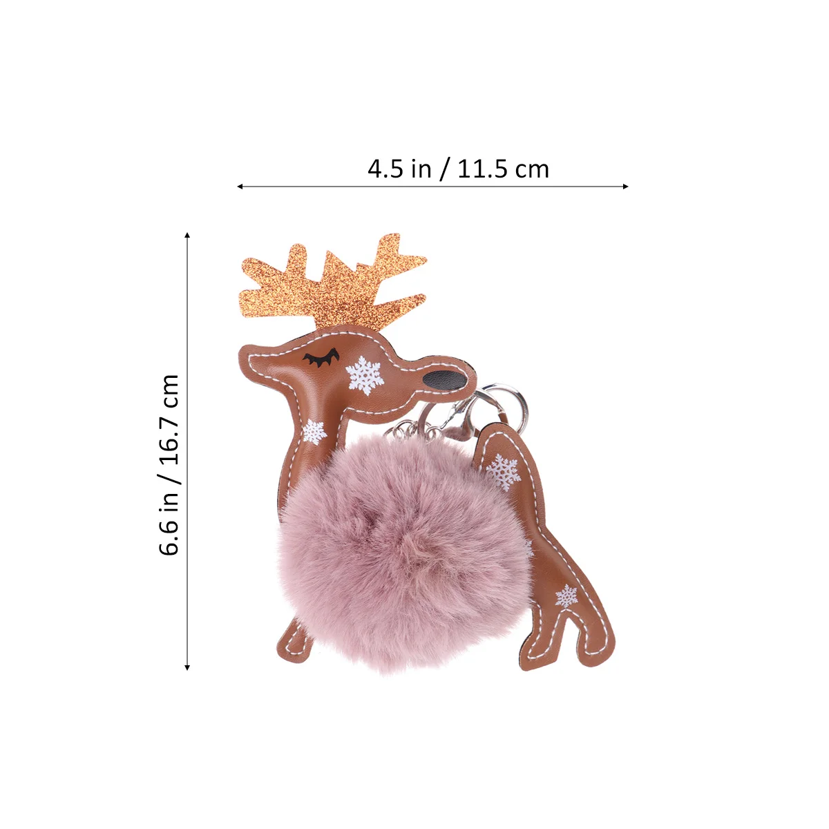 

Christmas Elk Keychain Pink Stylish Adorable Ball Key Ring Handbag Pendant Decor Christmas Keychain Ball Key Ring