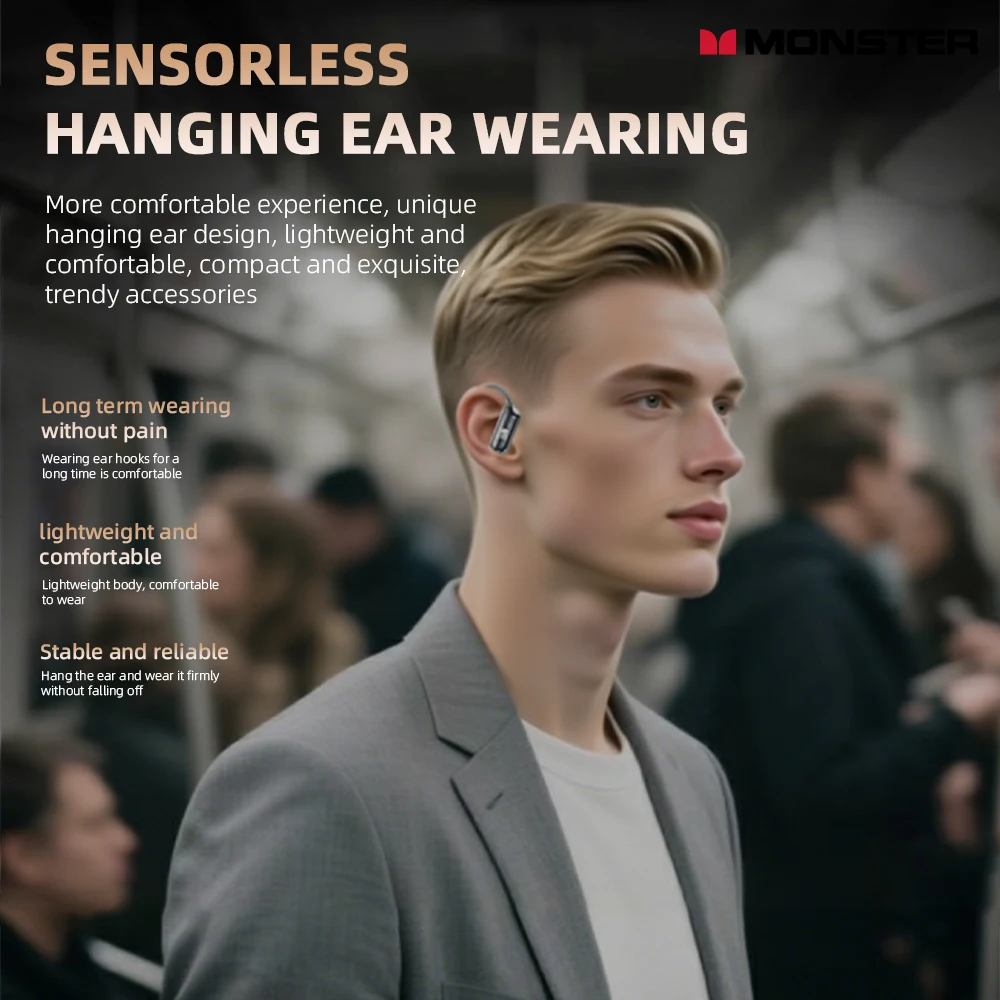 Monster MQO42 OWS سماعات بلوتوث 6.0 ENC للحد من الضوضاء سماعات الألعاب HiFi ستيريو الموسيقى HD دعوة سماعة طويلة التحمل #2