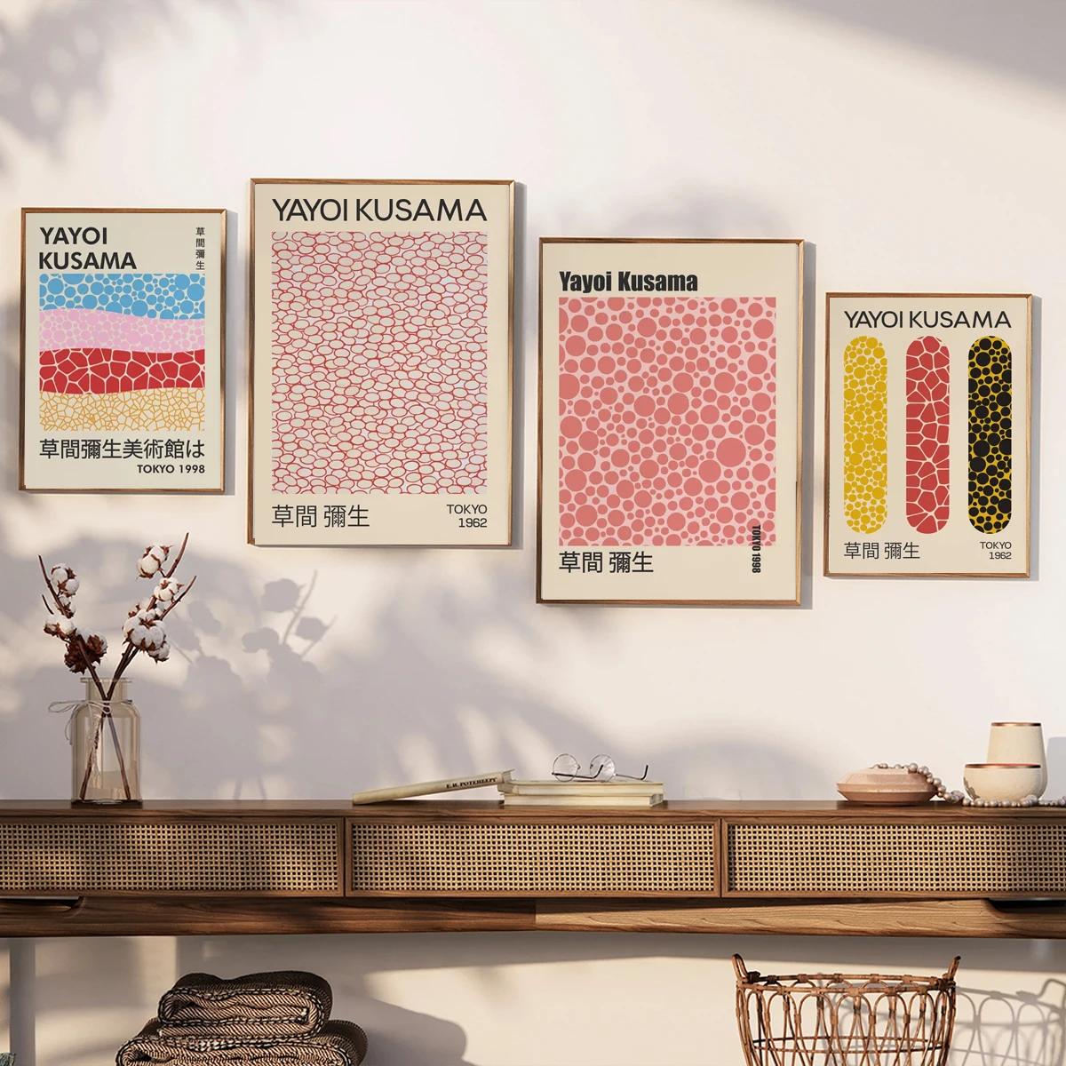 1 قطعة ملصق معرض يايوي كوساما معرض تجريدي ياباني متحف جدار الفن المنزل مكتب غرفة نوم غرفة المعيشة ديكور هدية مثالية