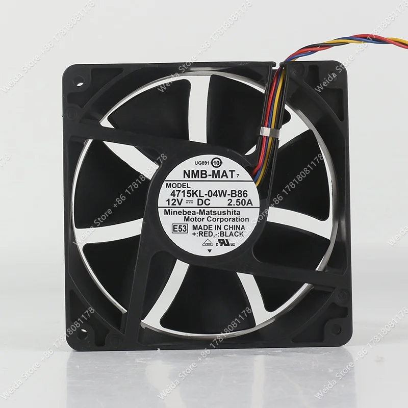 NMB 4715KL-04W-B86 120X120X38MM 12038 12CM 4-pin 5V 24V 48V DC12V 2.5A PWM high-efficiency cooling fan