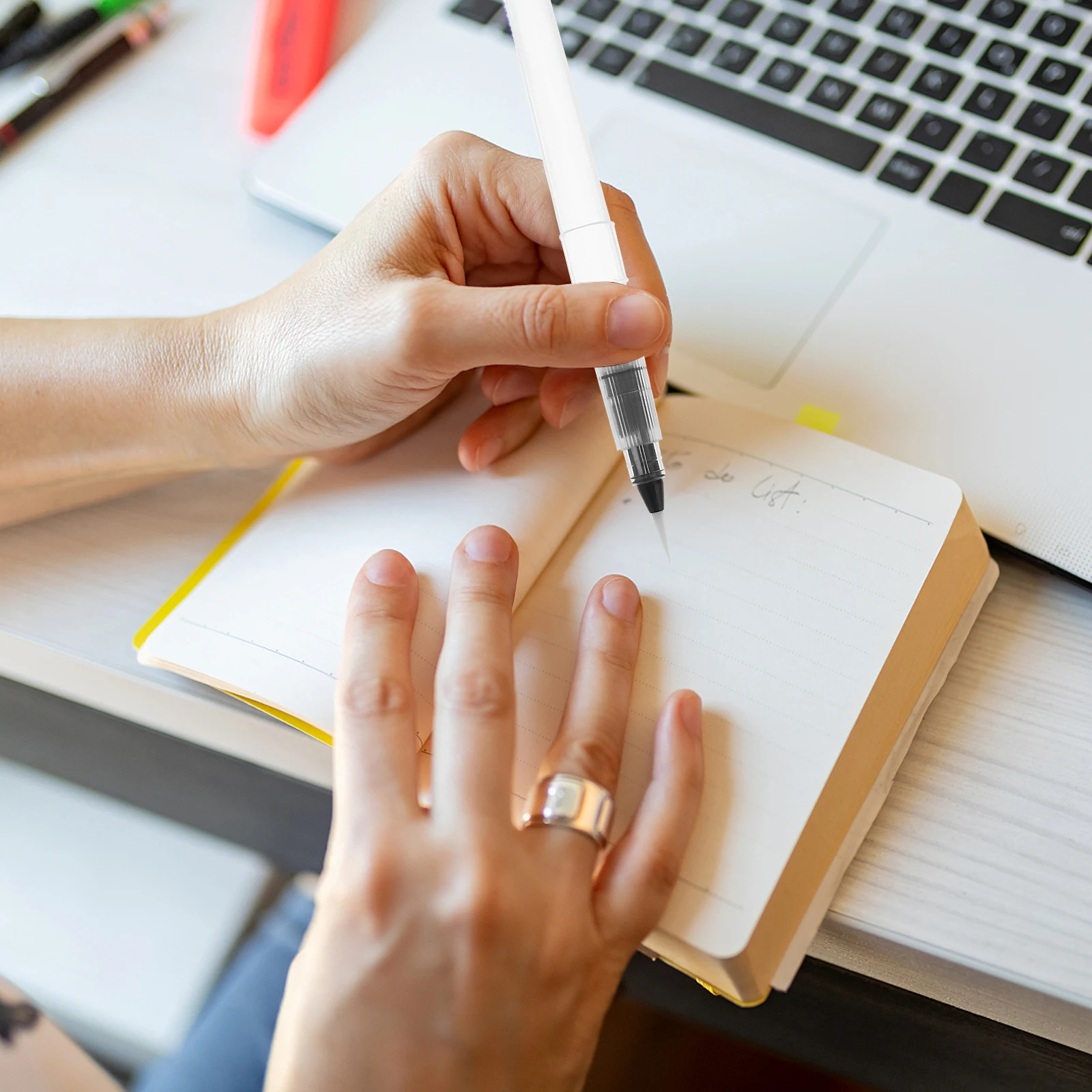 

6Pcs Watercolor Brush Pens Set Water Painting Tools for Water Soluble Colored Pencils Ink Control Smooth Painting Drawing