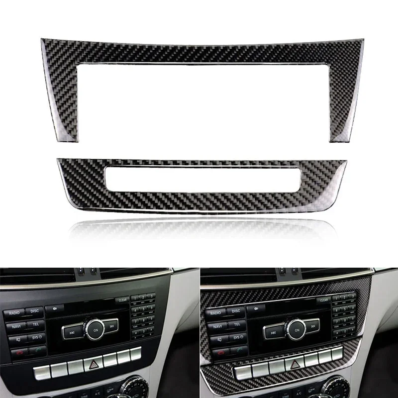 

Car Real Carbon Fiber Center Console Air Condition Panel Frame Cover Trim For Mercedes Benz C Class W204 2010 2011 2012 2013