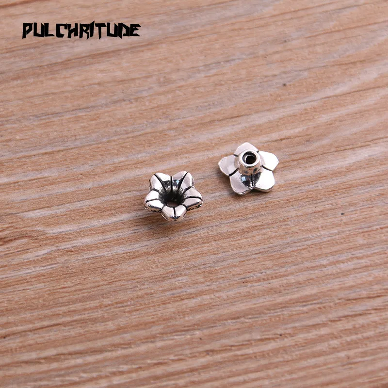 50pcs 4*9*9mm Two Color Receptacle Hollow Morning Glory DIY Spaced Jewelry Accessories Charms For Jewelry Making
