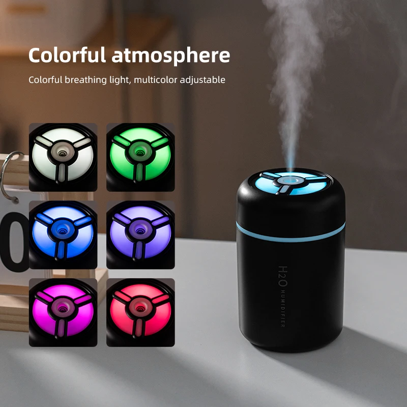 Portable Colorful Humidifier XD90/USB Mini Air Humidifier with LED Night Light, Silent Ultrasonic Mist, Car/Home Use