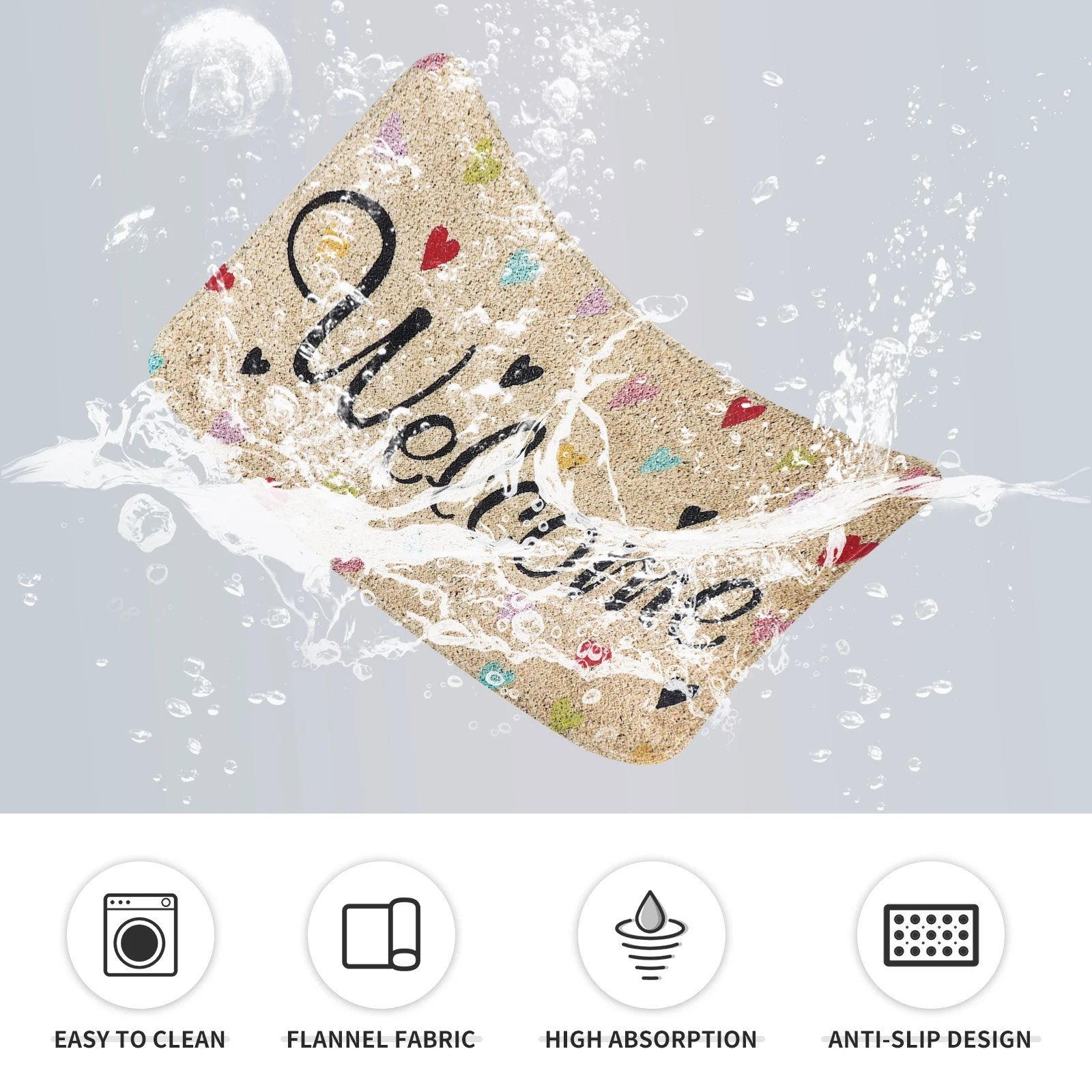 

1pc Water-Absorbing Doormat Non-S Floor Mat Soft Microfiber Welcome Entrance Rug For Bathrooms Doorways Kitchens Home Decor