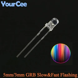 50Pcs 3mm F3 5mm F5 Slow Fast Flashing Clear Transparent LED RGB  Light Emitting Diode Full Color Indicator Lamp DIP