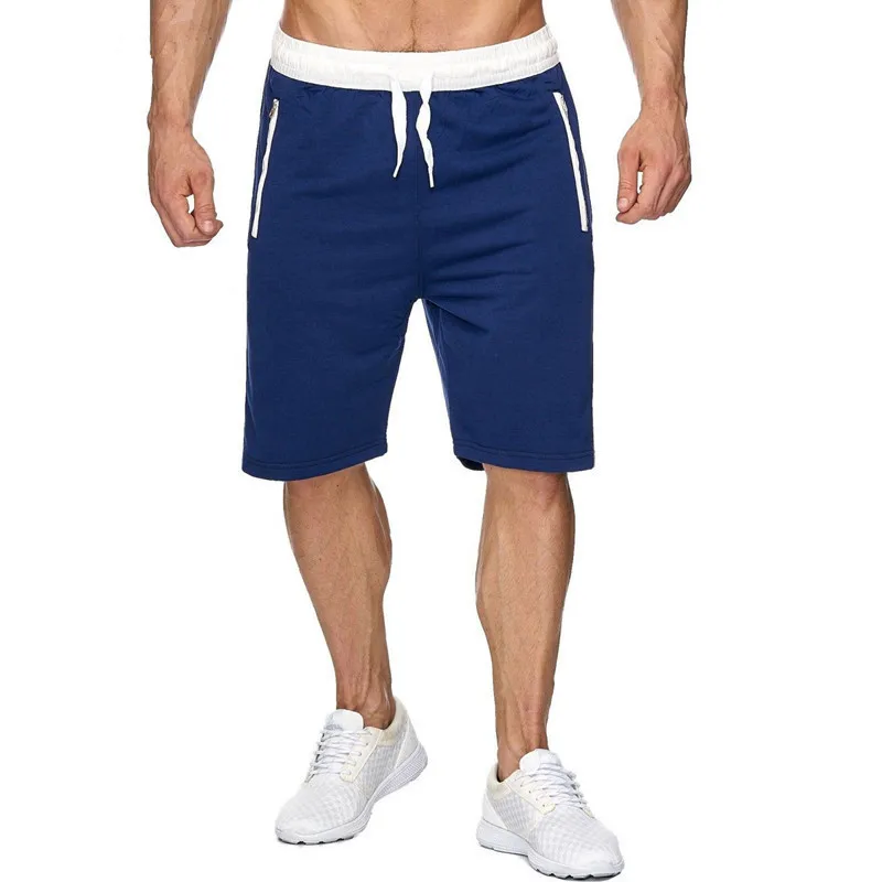 2024 Summer New Men\'s Sports Running Solid Color Drawstring Beach Shorts Thin Zipper Pocket Loose Casual Straight Leg Pants