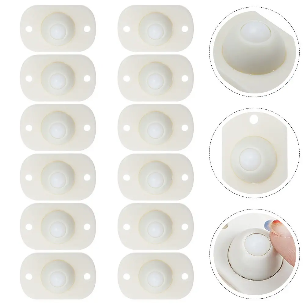 12Pcs Wear-Resistant Household Casters 360 Degree Rotation Sticky Wheels Multi-Function Mini Adhesive Caster Wheels for Storage