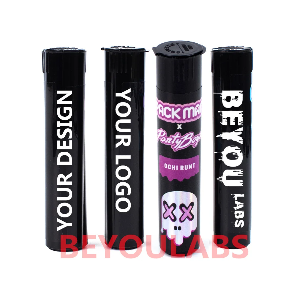 Empty Pop Top Storage Child Proof Lock Container Packman Black Warping Packaging Wholesale Accept Custom Logo