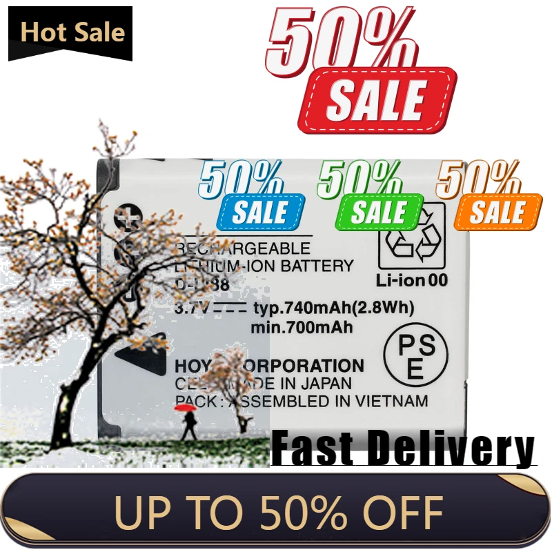 

【Fast Delivery】3.7V 700mAh D-Li88 DB-L80 Battery for Pentax Optio P70 P80 P90 H90 W90 WS80
