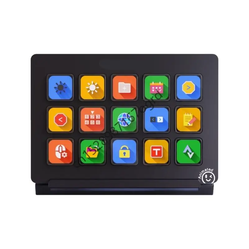 

Customizable 15Key Ai Keyboards Stream Controller Deck For Live Broadcasting for Mutiple Apps For Content Creators 634A