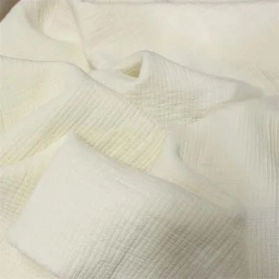 Breathable Pure Cotton Crepe Fabric Skin-Friendly Linen Cotton Double Gauze Fabric DIY Sewing Textile Pajamas Cloth Material