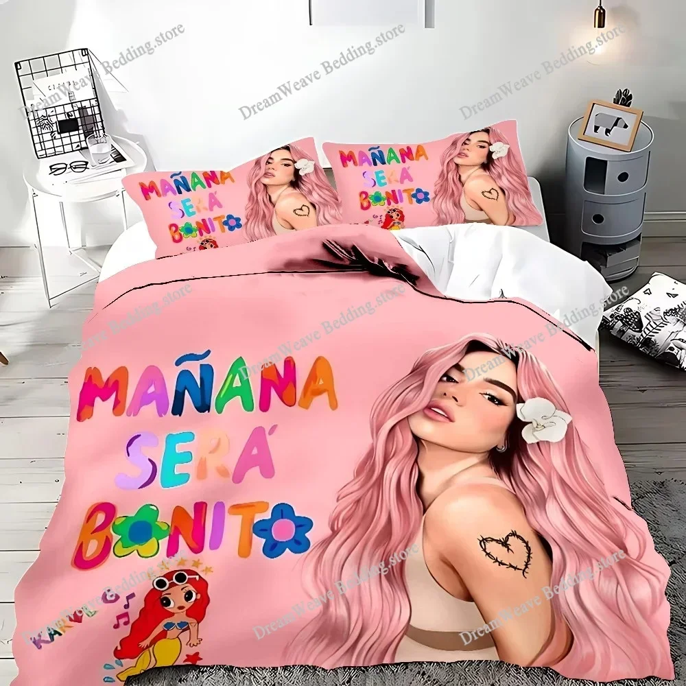 Fashion Manana Sera Bonito Karol G Duvet and Pillowcase Bedding Set for Adults and Kids Boys and Girls Bedroom Decoration Gifts