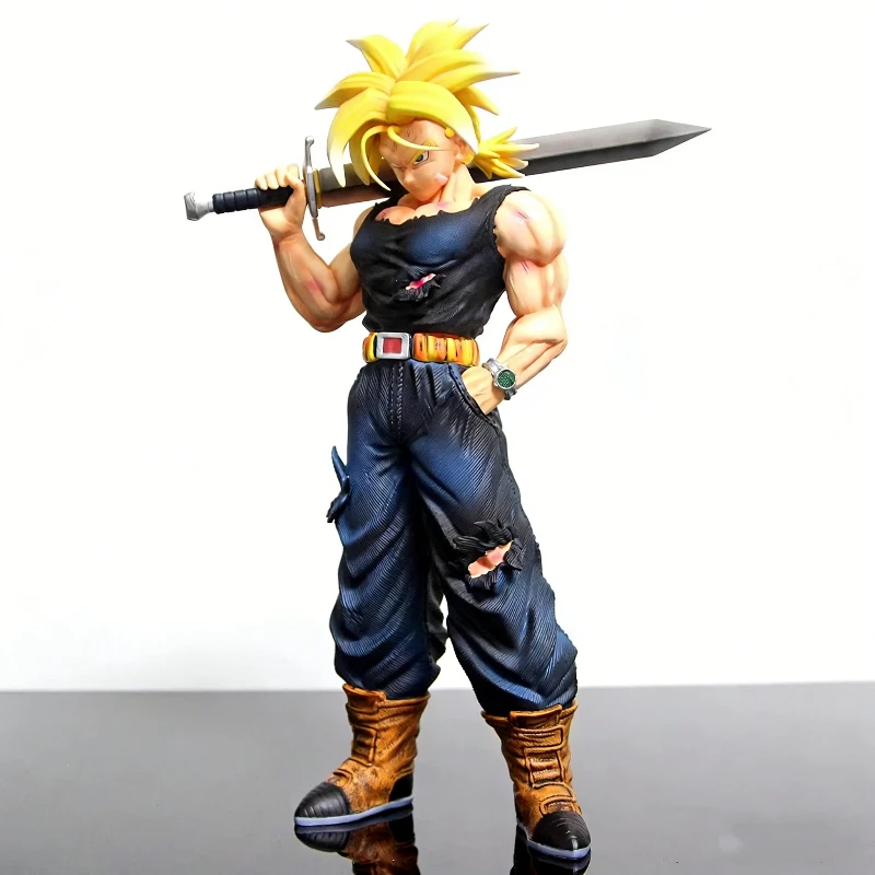 

Фигурка аниме-персонажа Транка из Dragon Ball GK Super Saiyan, 33 см, с мечом, коллекционная статуэтка, украшение для рабочего стола, модель, подарок