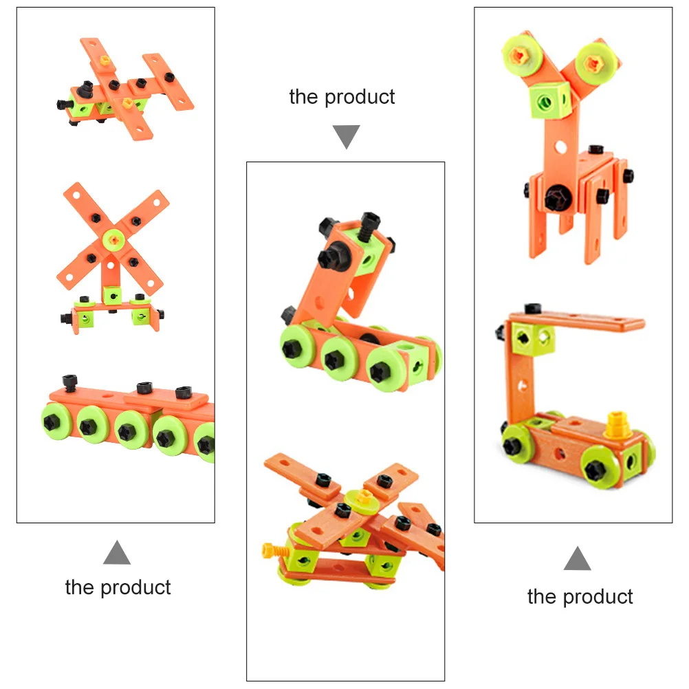 1Set Kinder Montage Mutter Schraube Kombination Pädagogisches Spielzeug DIY Kreative Werkzeug Kit für Praktisches Lernen und Erkenntnis