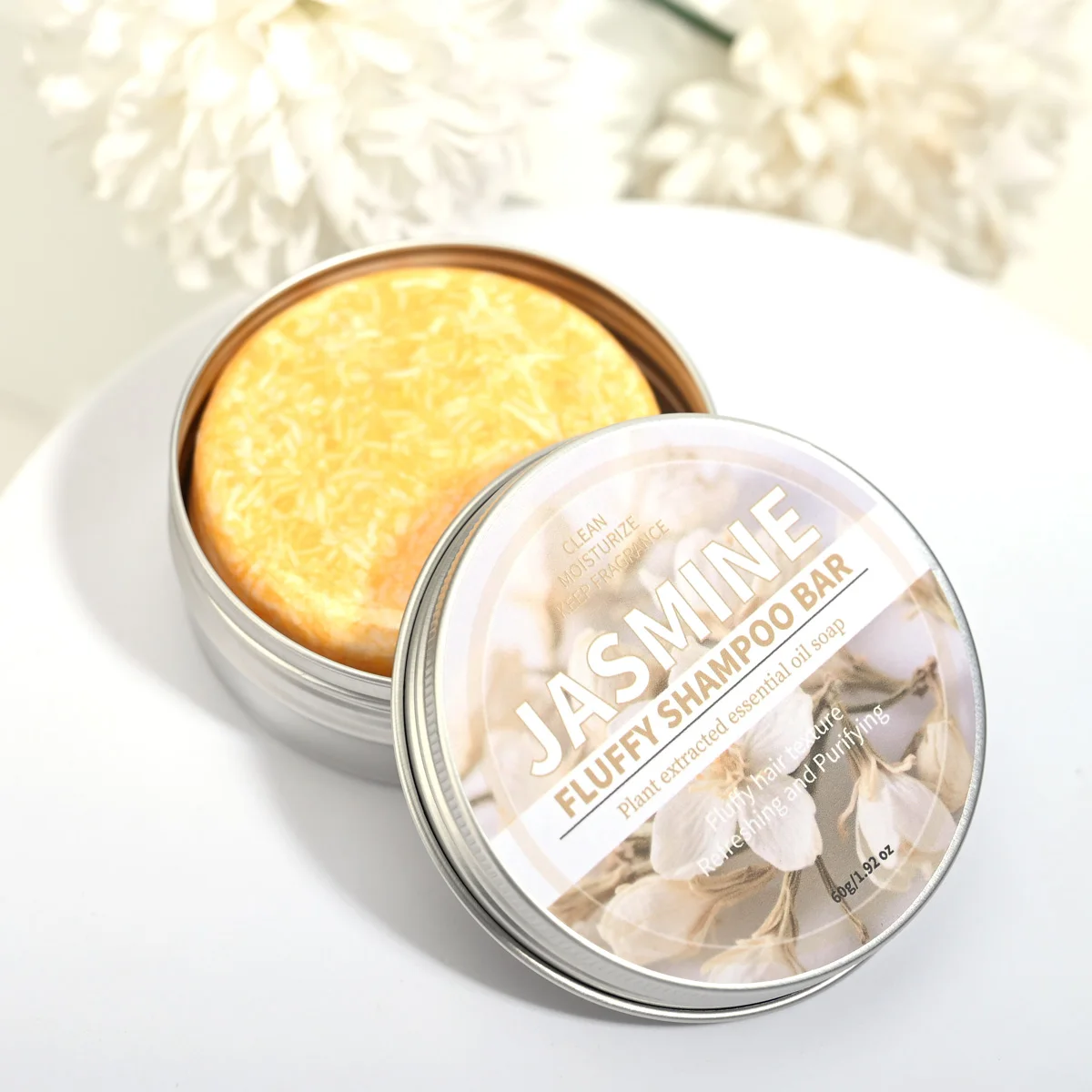 재스민 에센셜 오일 샴푸 비누, 딥 클렌징, 영양 공급, 오일 컨트롤, 헤어 케어, 데일리 샴푸 비누, 수제 비누