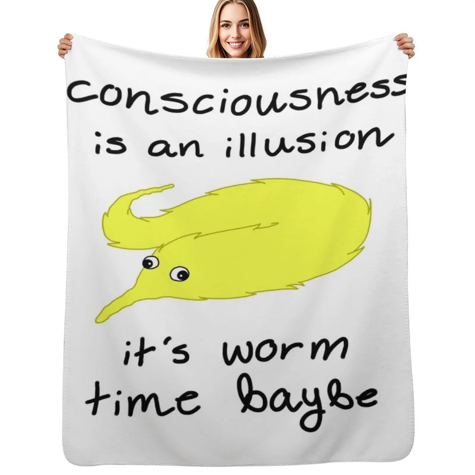 

it's worm time baybe! Throw Blanket Plush Winter beds halloween Nap Blankets